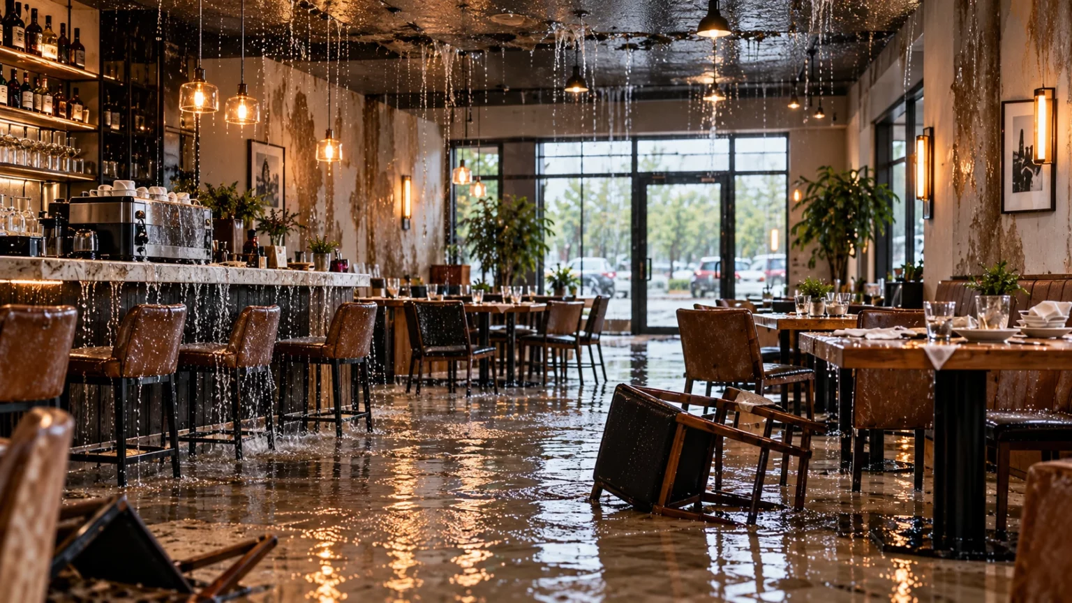 zalanie restauracji i wypłata ubezpieczenia